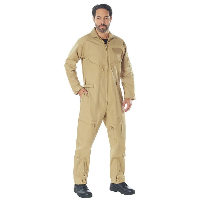 Rothco Flightsuit â€“ Mens Pilot Coveralls â€“ Costume Cosplay Jumpsuit, Khaki - M - Image 3